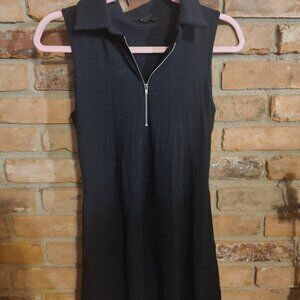 Ladies Black Zipper Collar Neck Dress